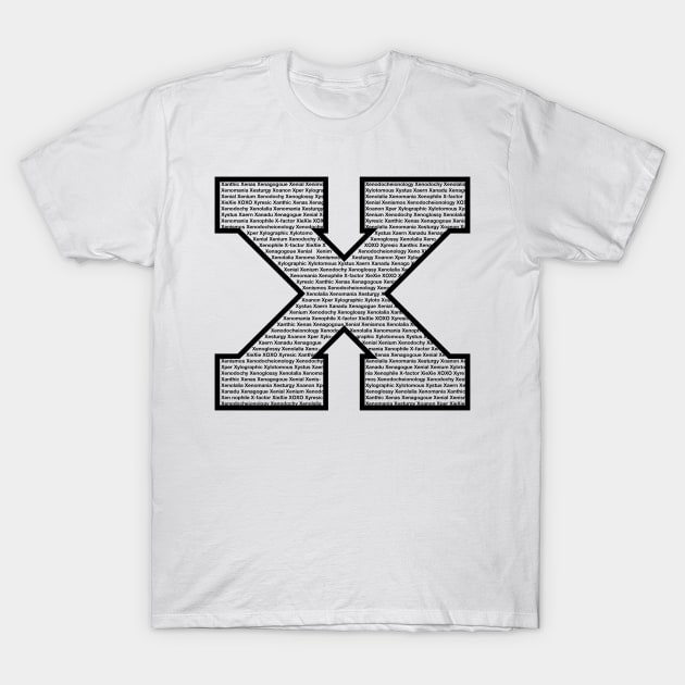 X Black T-Shirt by Shirtle